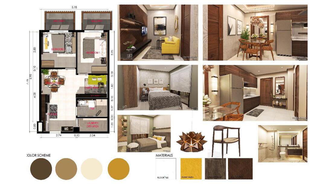 Selendra Baguio condo 2 bedroom unit layout