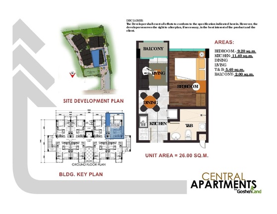 1 bedroom layout of condominium units at the central apartment in Trancoville Baguio city