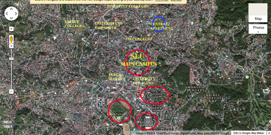 location map of the central apartment in Baguio city through Google map
