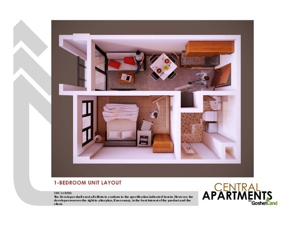 condominium unit layout of the central apartment in trancoville Baguio city
