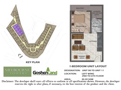 1 bedroom condo layout of Melbourne tower session road baguio city