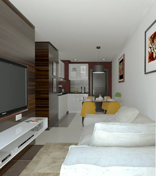 condominium interior perspective living room
