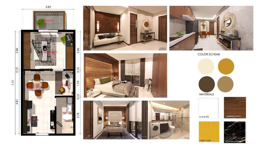 one bedroom condo lay out